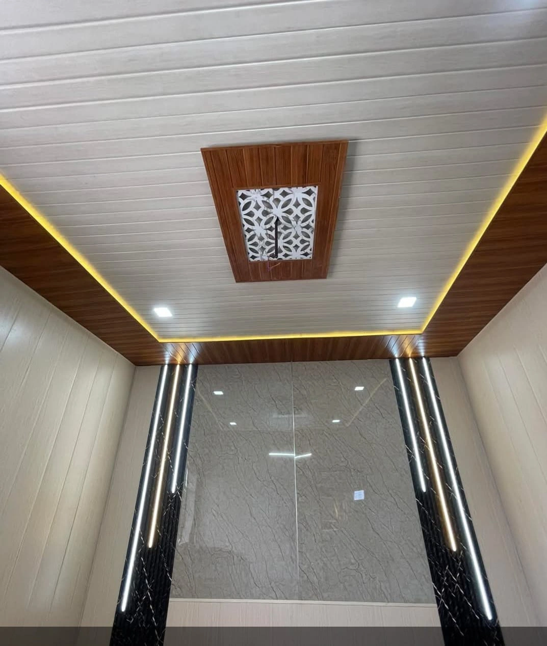 design with LED lighting feature wall